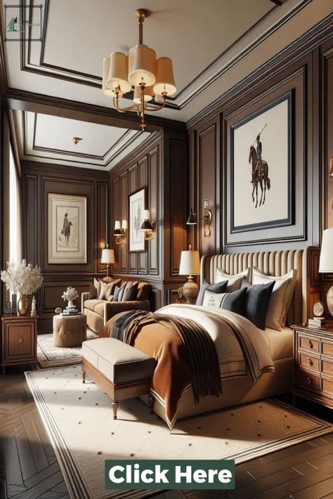 Old Money Inspired Bedroom, Modern Ralph Lauren Interior, Ralph Lauren Plaid Bedroom, Ralph Lauren Home Paint Color Schemes, Ralph Lauren Western Decor, Ralph Lauren Style Home, Ralph Lauren Interiors Master Bedrooms, Light Masculine Bedroom, Ralph Lauren Bedroom Ideas Inspiration