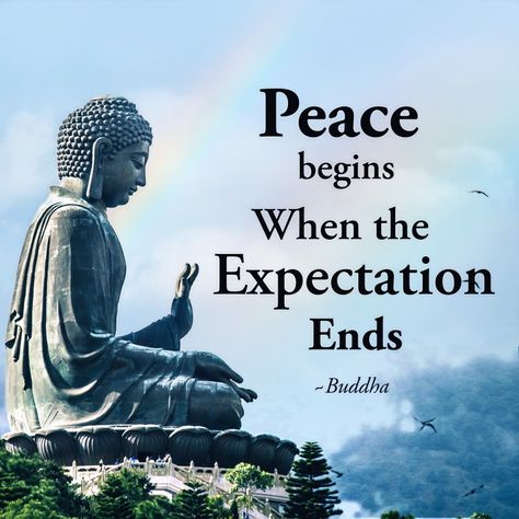 Buddhs quotes about life. Peace Begins When Expectation Ends. Peace Begins When Expectation Ends, Buddha Quotes Peace, Quotes Buddha, Peace Of Mind Quotes, Expectation Quotes, Quotes Peace, Buddha Quotes Inspirational, Good Morning Roses, Prayer For Peace