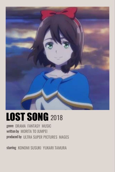 Lost Song Anime, Minimalist Anime Poster, Lost Song, Minimalist Anime, Simple Anime, Anime Suggestions, Film Posters Minimalist, Cyberpunk Anime, Animes To Watch