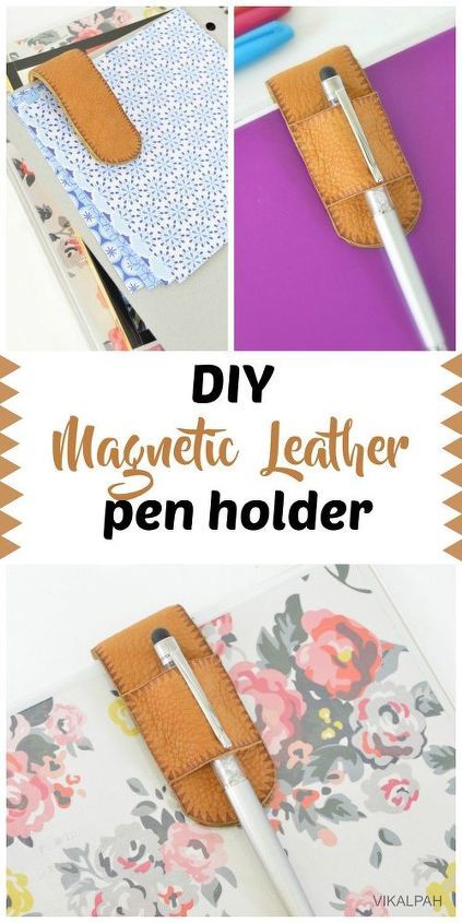 Scrap Leather Projects, Diy Leather Gifts, Pen Holder Diy, Diy Bookends, Leather Pen Holder, Diy En Cuir, Leather Glue, Simple Crafts, Leather Bookmark