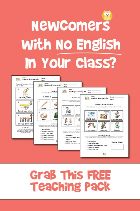 English Second Language Teaching, English Language Teaching Free Printable, Free Esl Printables, Esl For Kindergarten, How To Learn English For Beginners, Esl Classroom Ideas, Esl Classroom Decor Elementary, Teaching English As A Second Language, Esl Activities Elementary