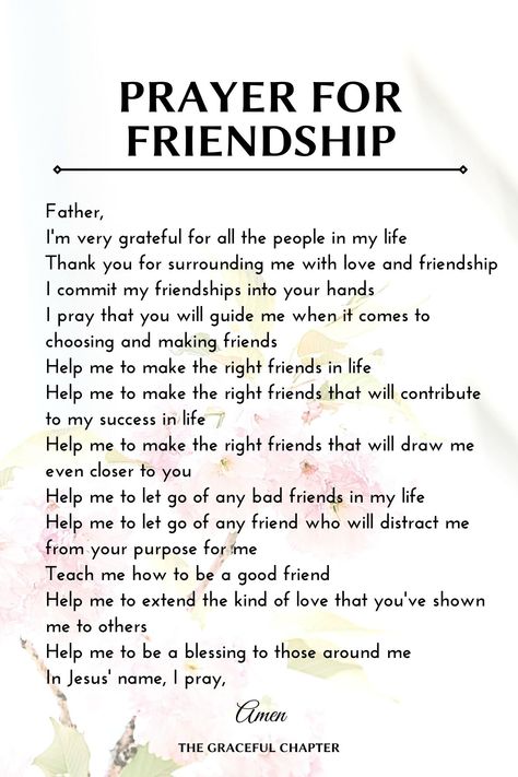 prayer for friendship Prayers For New Friendships, Friendship Prayers Inspiration, Prayer Over Friendship, Prayers For Your Best Friend, What God Says About Friendships, Good Words For Friend, Prayer For Godly Friendships, Friendship Bible Study, What The Bible Says About Friendship