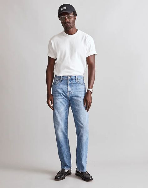 Straight Jeans Outfit, Jeans Outfit Men, Taper Jeans, Street Style Outfits Men, Mens Fashion Inspiration, Men Fashion Casual Outfits, Tapered Jeans, Street Style Outfit, Style Outfits