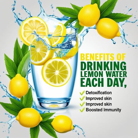 🌟 Daily Lemon Water Benefits! 🍋” Middle Section: “✨ Refresh Your Body & Mind with These Incredible Perks: ✔️ Detoxify Your Body ✔️ Boost Immunity ✔️ Improve Skin Health” Bottom Section: “💛 Pin this for your health inspiration!” Lemon Water Benefits Detox Drinks Daily Wellness Habits Healthy Hydration Natural Remedies Lemon Water Benefits, Drinking Lemon Water, Healthy Hydration, Lemon Benefits, Wellness Habits, Wellness Coaching, Water Benefits, Personalized Nutrition, Boost Immunity