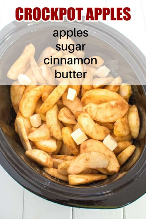 Crockpot Cinnamon Apples, Apple Crockpot Recipes, Crockpot Apples, Crockpot Dessert, Fall Crockpot, Crockpot Desserts, Crockpot Recipes Chicken, Fall Crockpot Recipes, Crockpot Dessert Recipes