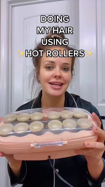 Big Hot Roller Curls, Conair Hair Rollers, How To Use Hot Curlers On Long Hair, How To Put Hot Rollers In Your Hair, Heat Roller Curls, How To Hot Rollers For Long Hair, Blowout With Hot Rollers, How To Curl Long Hair With Hot Rollers, Best Rollers For Hair