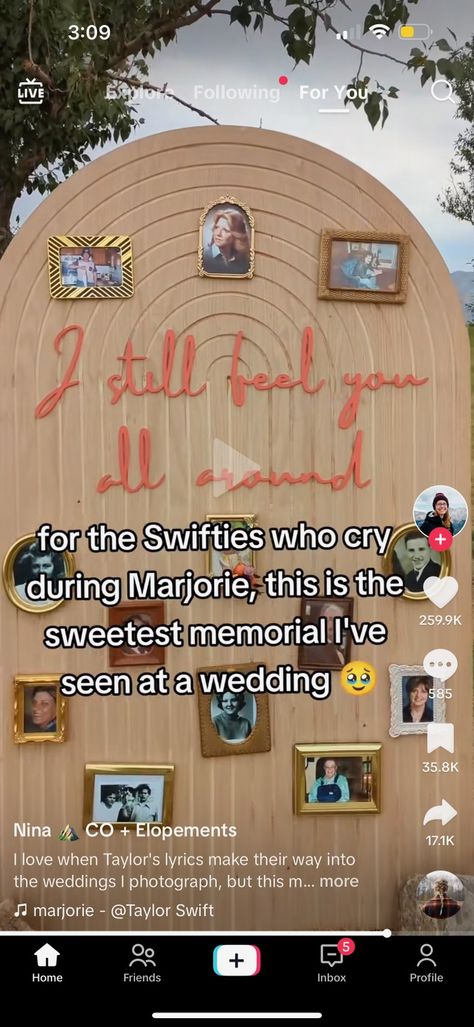 Taylor Swift Wedding, Fairytale Bride, Tunnels Beach, Kim Wedding, Bride Things, Wedding Mirror, Memorial Wall, Memory Wall, Taylor Lyrics