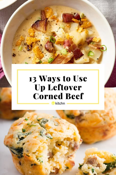 Corned Beef Soup Slow Cooker, Corned Beef Uses, Recipes For Leftover Corned Beef, Corn Beef Ideas, Corned Beef Quiche Recipes, Recipes With Leftover Corned Beef, Healthy Corned Beef Recipes, Corned Beef Breakfast Recipes, Corned Beef Leftovers Dinners