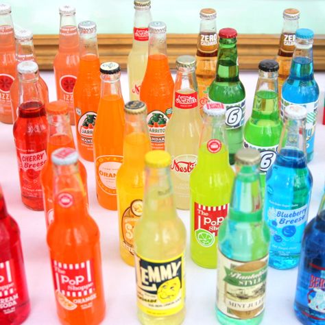 Soda Bottle Aesthetic, Wedding Drink Station Ideas, Drink Station Ideas, Sprite Aesthetic Soda, Can Aesthetic Soda, Glass Soda Bottles Aesthetic, Cute Soda, 15 Girls, Glass Bottle Soda