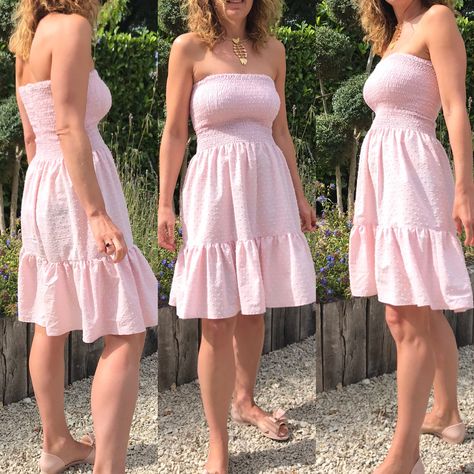 Shirred Dress Tutorial, Shirred Dress Pattern, Youtube Ideas, Dress Sewing Tutorials, Ruffles Dress, Dress Tutorial, Bodice Pattern, Repurposed Clothing, Shirred Dress