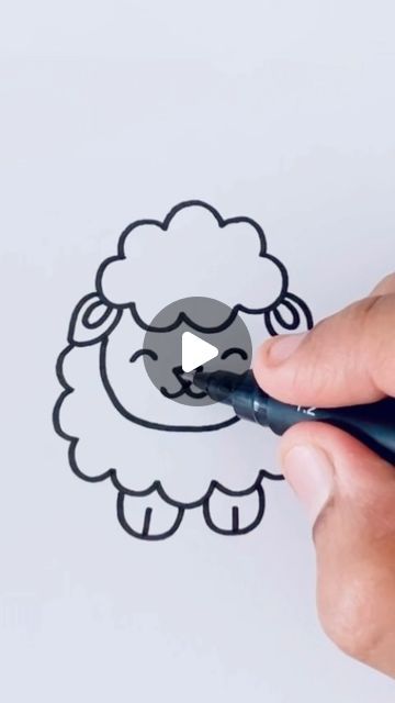 Creative Drawing for kids on Instagram: "How to Draw Sheep #reels #art" Easy Sheep Drawings, How To Draw A Lamb, How To Draw A Sheep, Sheep Cartoon Drawing, How To Draw Sheep, Lamb Sketch, Draw Sheep, Draw A Sheep, Drawing Sheep