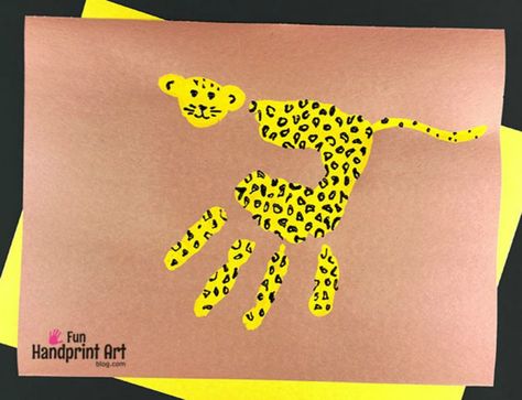 Cheetah Craft, Zoo Animal Crafts For Kids, Animal Art Projects For Kids, Cheetah Crafts, Handprint Animals, Jungle Animal Crafts, Safari Crafts, Cheetah Party, Jungle Crafts