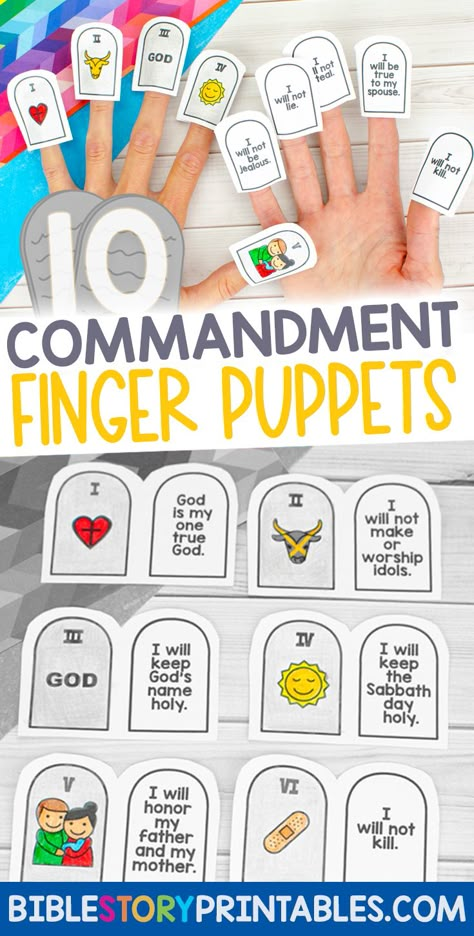 10 Commandments Craft, Ten Commandments Craft, Bible Crafts Sunday School, Puppet Craft, The 10 Commandments, Christian Activities, Children's Church Crafts, Bible Activities For Kids, Bible Story Crafts