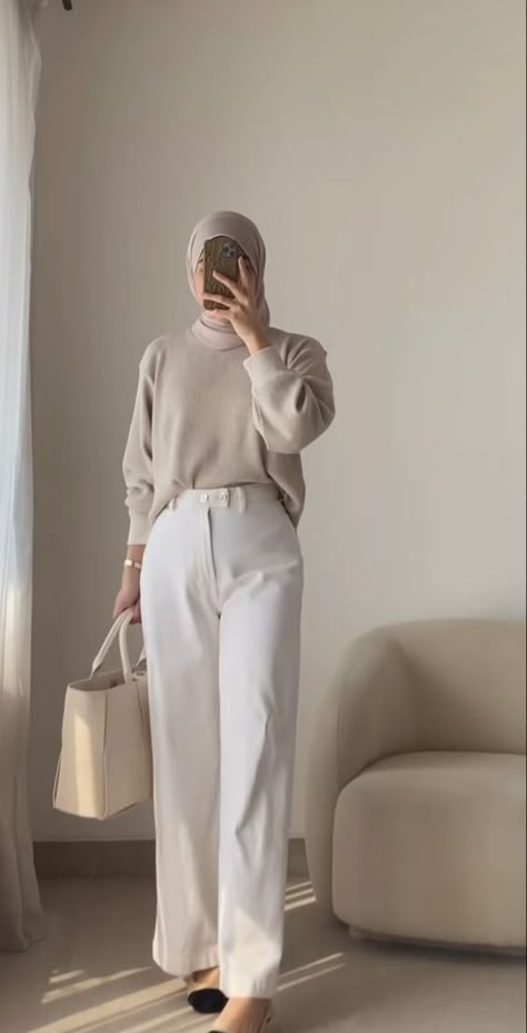 Elegant Outfit Casual Classy Hijab, Casual Outfit For Hijab Women, Modest Office Outfits Hijab, Hijab Fashion Elegant, Work Outfit Hijab Office Wear, Elegant Outfits Hijab, Office Wear Hijab Work Outfits, Elegant Outfit Hijab Ideas, Hijab Outfit Work Offices