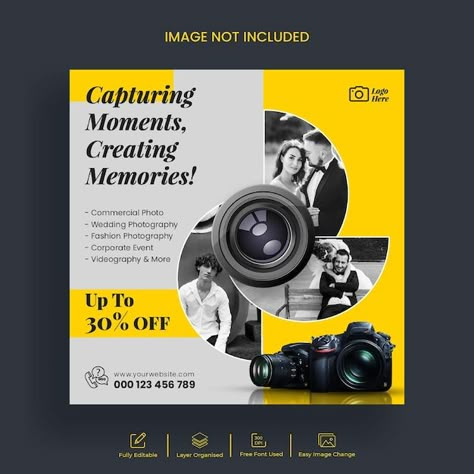 Camera Poster Design Creative, Photography Social Media Post, Photography Social Media, Eternal Sunshine Of The Spotless Mind, Instagram Banner, Real Estates Design, Camera Logo, Photoshop Ideas, Social Media Photography