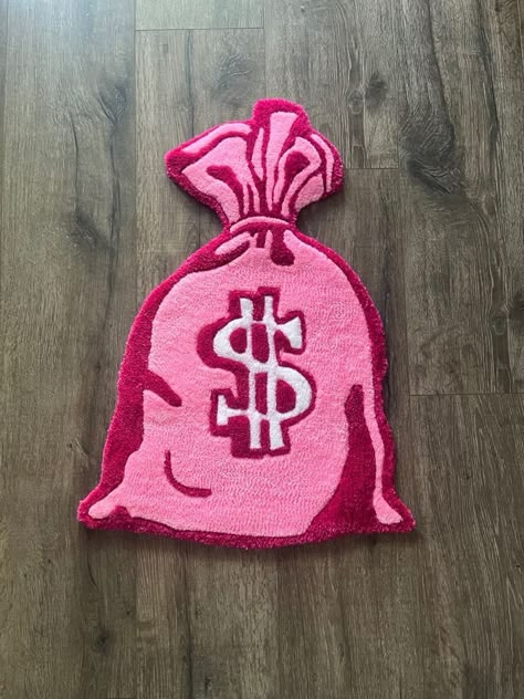 IG illicit.rugs Pink Money Bag, Small Rug Design, Pink Money, Decorate Ideas, 24 Birthday, Graphic Rug, Funky Rugs, Welcome To Home, Deco Studio