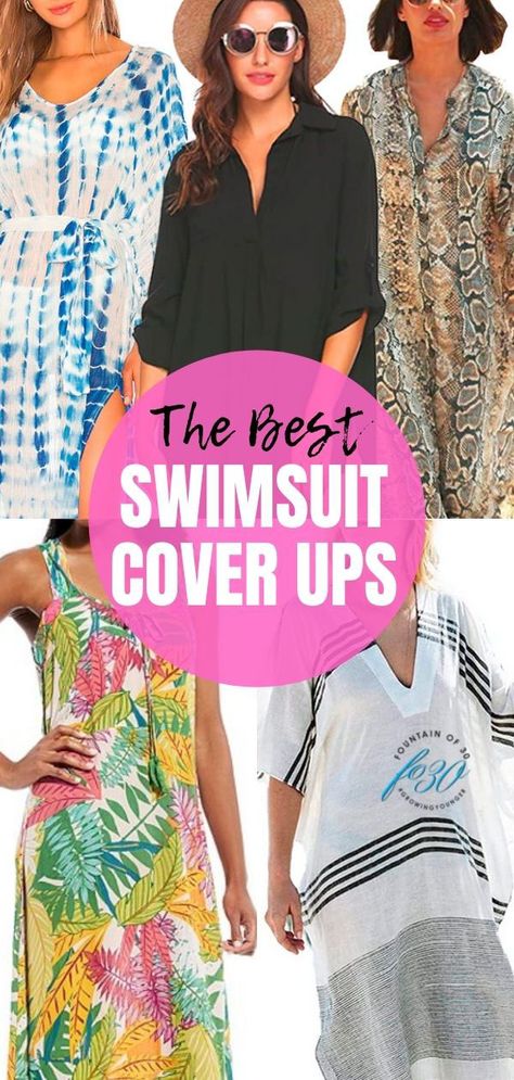 The Best Swimsuit Cover Ups For Women Over 40 - fountainof30.com Beach Wear For Women Outfits Swim, Classy Beach Coverup, Swimsuit Coverups 2023, Swimming Cover Up, Swim Cover Up 2023, Swimsuits Outfits Cover Up, Pool Looks Women, Dress Over Swimsuit, Bathing Suit Cover Up Ideas