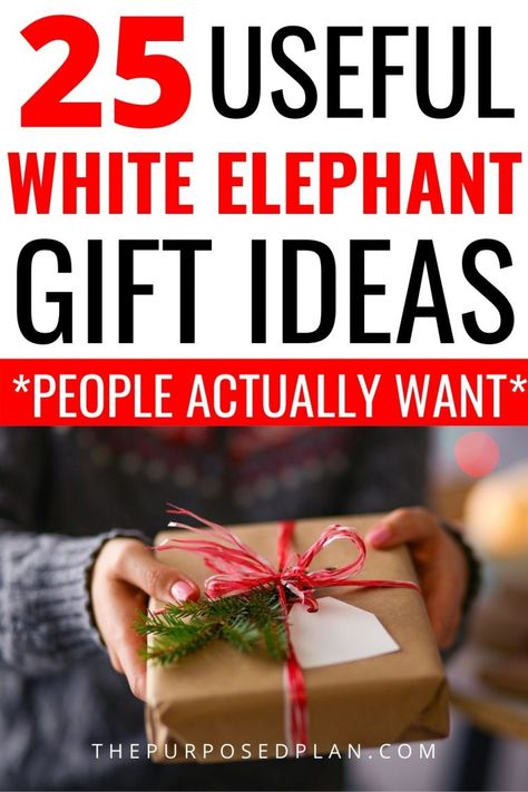 25 Useful White Elephant Gift Exchange Ideas Everyone Will Fight For - The Purposed Plan White Elephant Gifts For Work, Work White Elephant, Chinese Gift Exchange, Work Gift Exchange, Happy Money Saver, Gift Exchange Ideas, White Elephant Christmas, Yankee Swap Gift, Family Gift Exchange