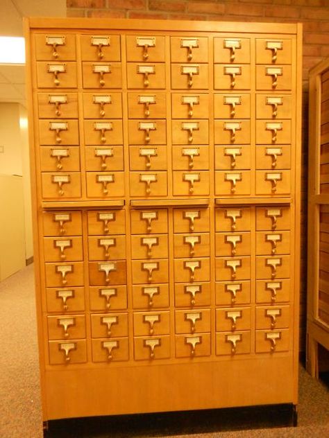 Renovating Bedroom, Card Catalog Diy, Repurposed Card Catalog, Library Card Catalog Cabinet, Benjamin Moore Advance Paint, Card Catalog Cabinet, Index Card Holders, Library Card Catalog, Old Schoolhouse