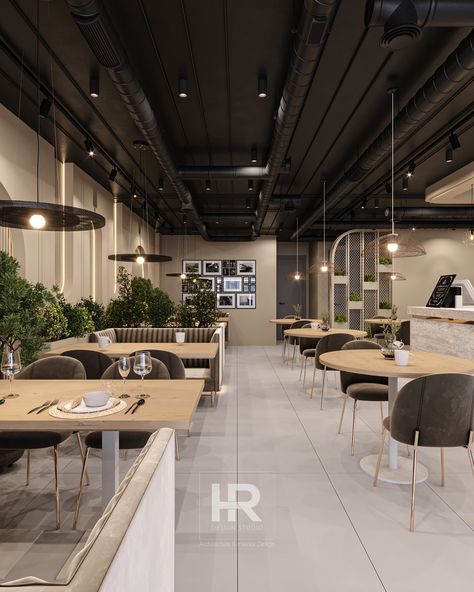 . . . modern coffee shop/restaurant interior design by @hr_design_studio . architect: @haniirezaei . contact us for design and fitout around the world: +989121447543 . . #interiordesign #fitoutinteriors #coffeeshop #restaurantdesign #cafedesign #coffeeshopdesign #interiorcafe #cafedecor #decoration #designideas #istanbulmimar #dubaidesign #interiorfitoutdubai Upscale Coffee Shop, Interior Design Cafe Ideas, Office Cafeteria Design Modern, Bar Interior Design Modern, Cafe Modern Design, Bar Coffee Design, Modern Coffee Shop Interior Design, Restaurant Decoration Ideas, Cafe Interior Ideas