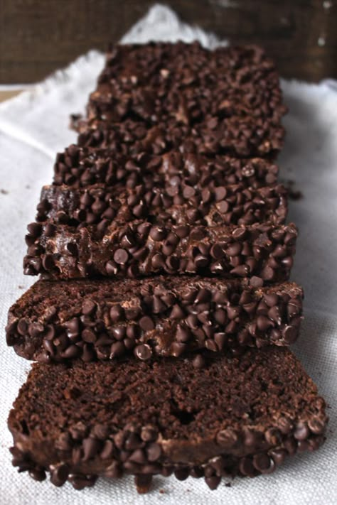 Triple Chocolate Bread, Quick Breads Using Cake Mixes, Chocolate Brownie Bread Recipe, Summer Sweet Breads, Chocolate Brownie Bread, Brownie Mix Bread, Brownie Loaf Cake, Chocolate Chocolate Chip Bread, A To Z Bread Recipe