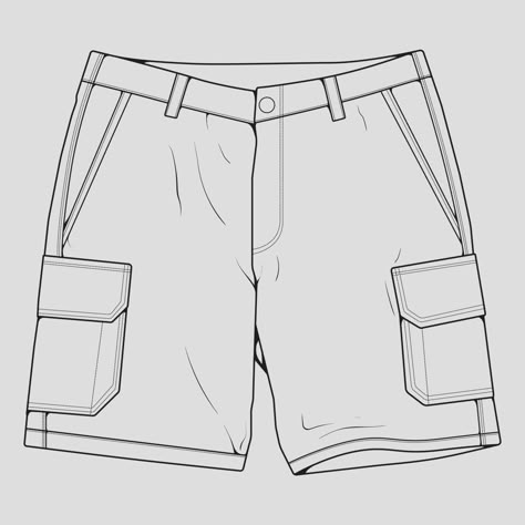 Short Template, Flat Fashion Sketch, Shorts Drawing, Pants Drawing, Christian Clothing Brand, Fashion Design Template, Flat Pattern, Flat Sketches, Short Men Fashion