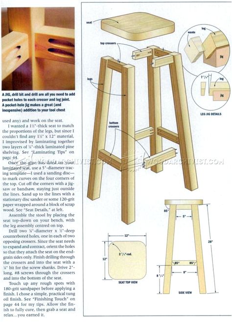 Wood Chair Diy, Wood Projects Plans, Kursi Bar, Cool Wood Projects, Small Woodworking Projects, Wooden Stool, Woodworking Projects That Sell, Beginner Woodworking Projects, Wood Crafts Diy