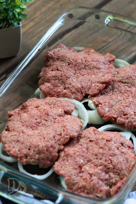 Easy 30 Minute Oven Baked Burgers Recipe Hamburgers In The Oven With Onions, Hobo Burgers In The Oven, Dinner With Hamburger Patties, Oven Baked Burgers With Onions, The Best Hamburger Steak, Oven Baked Hamburger Patties Ground Beef, Hamburger Steak Baked In Oven, Hamburger Meat Ideas For Dinner, Keto Hamburger Patty Recipes