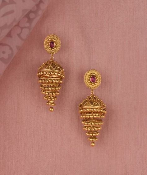 Pretty Gold Necklaces, Gold Earrings Indian, Gold Jhumka Earrings, New Gold Jewellery Designs, Gold Earrings Wedding, Gold Jewelry Simple Necklace, Gold Mangalsutra Designs, Gold Bridal Jewellery Sets, Gold Bridal Earrings