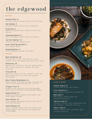 Hotel Bistro Menu Design Template by MustHaveMenus Fine Dining Restaurant Menu Design, Orange Menu Design, Menu Design Inspiration Creative, Creative Restaurant Menu Design Ideas, Fine Dining Menu Design, Dining Menu Design, Bistro Menu Design, Luxury Menu Design, Catering Menu Design