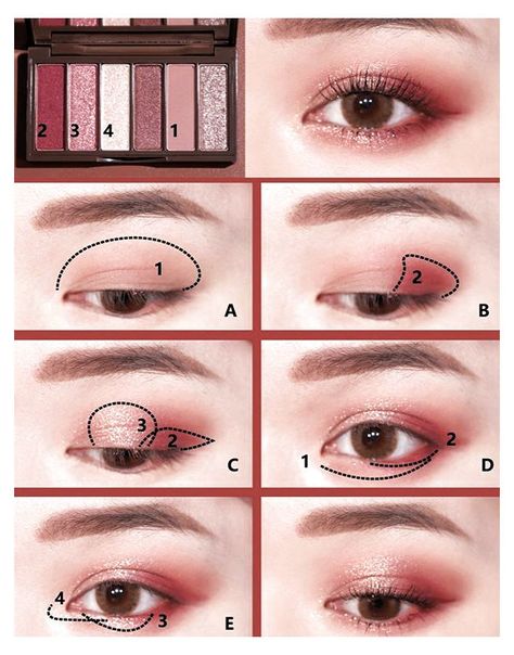 Membentuk Alis, Mekap Mata, Doll Eye Makeup, Korean Eye Makeup, Ulzzang Makeup, Makeup Tutorial Eyeshadow, How To Do Makeup, Eye Makeup Steps, Beautiful Eye Makeup