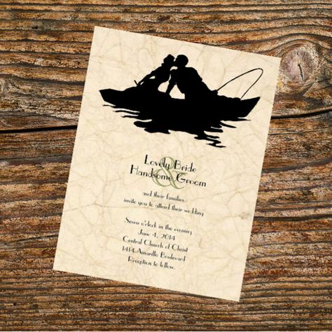 Fishing Themed Wedding, Outdoor Wedding Invitations, Wedding Cake Ombre, Fishing Wedding, Boat Wedding, Unique Save The Dates, Handsome Groom, Wedding Anniversary Invitations, Churches Of Christ