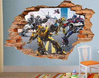 Transformers Bedroom Ideas Boys, Fortnight Bedroom, Cartoon Decor, Hot Wheels Room, 3d Wall Decals, Art Children, Boy Bedroom Design, Children Cartoon, Bedroom Wall Paint