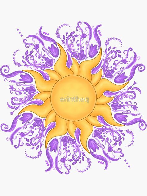 Rapunzel Room, Rapunzel Sun, Tangled Sun, Tangled Flower, Sun Drawing, Dorm Room Wall Decor, Ceiling Painting, Dinosaur Wallpaper, Sun Painting