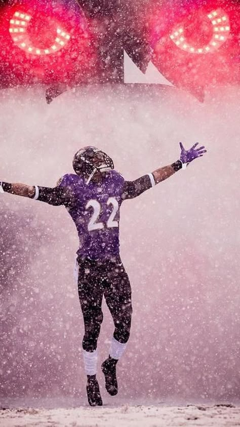 Baltimore Ravens iPhone 6 Wallpaper | Best NFL Football Wallpapers Football In Snow, Baltimore Ravens Wallpapers, Snow Wallpaper Iphone, American Football Art, Cool Football Pictures, Go Ravens, Nfl Ravens, Nfl Wallpaper, Nba Stephen Curry