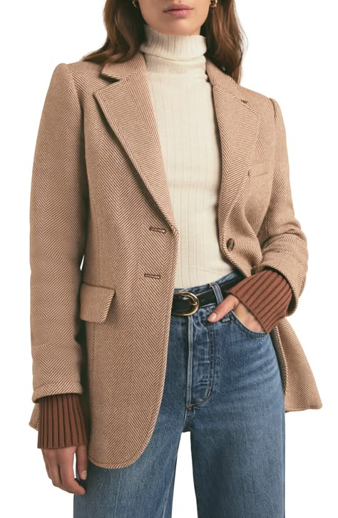 Favorite Daughter The City Layered Blazer | Nordstrom Vest Under Blazer, Wool Blazer Women, Winter Blazers Women, Women’s Blazer, Kate Middleton Style Casual, The 100 Clothes, Blazer Layering, Rachel Outfits, Early Fall Fashion