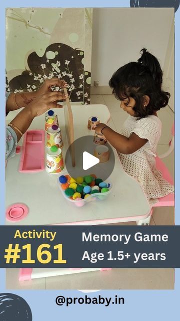 Sarvani | Kids Activities | Parenting on Instagram: "✨Activity-161: Simple Memory Game for Toddlers. #save and try this Memory game with your kids. ❇️ Age : 1.5 years + 👶 Memory games for kids are crucial as they enhance cognitive skills, improve concentration, and promote memory development, aiding overall cognitive growth. 👍 Please do engage your kids in memory games and help them develop cognitive skills. ♥️ LIKE | SHARE | FOLLOW ⬇️ For more kids activities and Parenting classes please do follow @probaby.in Regards Sarvani Mother of 3.5 years old Working Professional Early Childhood Educator #probaby #probaby.in #earlychildhoodeducation #reverse #activitiesforkids #indooractivities #ParentingTips #braindevelopmentactivity #kidsactivities #toddleractivities #parenting #noscreent Cognitive Development Activities, Concentration Activities, Easy Games For Kids, Memory Activities, Game For Toddlers, Early Childhood Educator, Cognitive Activities, English Projects, Memory Games For Kids