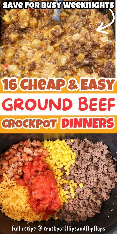 Beef In The Crockpot, Crockpot Ground Beef Recipes, Crockpot Ground Beef, Ground Beef Crockpot Recipes, Crockpot Dump Recipes, Cooking With Ground Beef, Crock Pots, Easy Crockpot Dinners, Best Crockpot Recipes