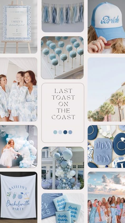 Bachelorette Party Beach Theme, Bachelorette Mood Board, Bach Themes, Charleston Bachelorette Party, Floral Paper Plates, Bach Party Ideas, Charleston Bachelorette, Bachelorette Inspo, Beach Bach