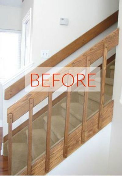 Banister Makeovers Look AH-mazing: Seriously, AH-mazing Diy Staircase Railing, Stairway Railing Ideas, Banister Remodel, Indoor Stair Railing, Diy Stairs Makeover, Stair Railing Makeover, Diy Stair Railing, Farmhouse Stairs, Stairs Decor