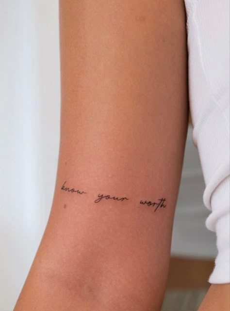 Tattoo Sentences, Phrase Tattoos, Cursive Tattoos, Small Quote Tattoos, Self Love Tattoo, Writing Tattoos, Inspiration Tattoo, Text Tattoo, Petite Tattoos