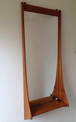 Jazz House, Vintage Scandinavian Furniture, Mid Century Mirror, Teak Mirror, Vintage Scandinavian, Mirror With Shelf, Danish Furniture, Scandinavian Furniture, Creative Furniture