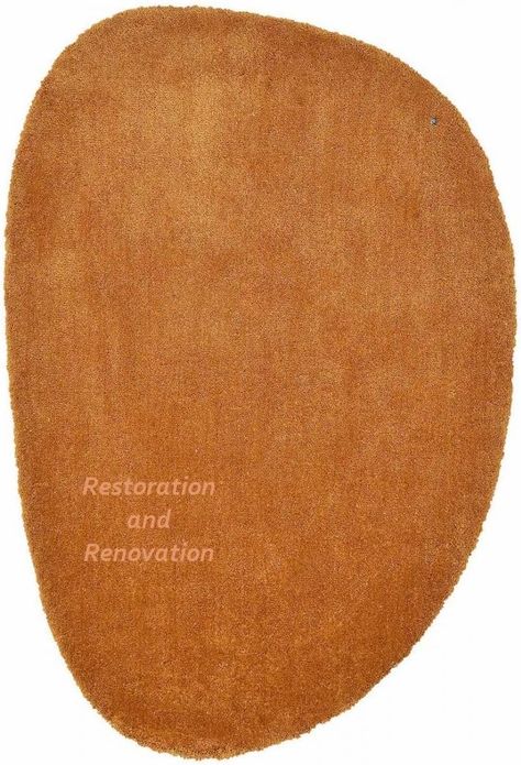 Restoration and Renovation Modern Oval Shape Wool Rug - Irregular Shaped with Soft and Cozy Texture - Ideal for Living Room, Bedroom and More (Gold, 4x6 Feet) Modern Bedroom Rug, Mid Century Modern Rugs, Massage Room Decor, Modern Round Rugs, Mid Century Modern Rug, Oval Area Rug, Dining Rug, Cozy Texture, Circular Rugs