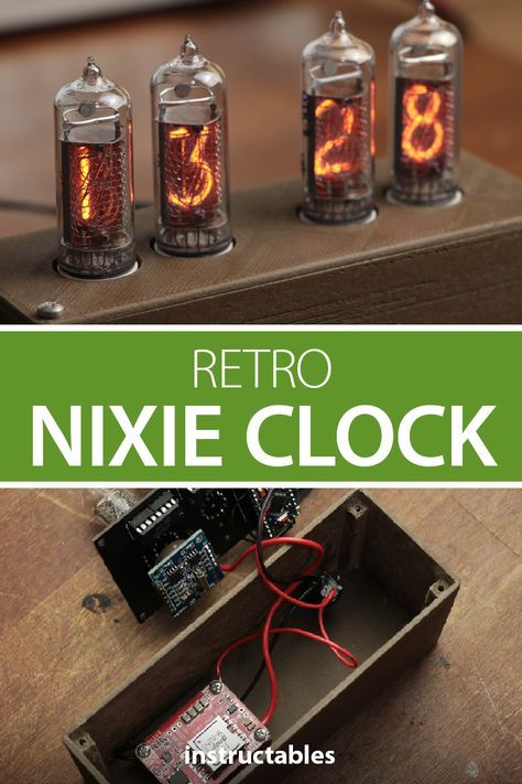 Create a retro nixie clock with a real time clock (RTC) and a custom 3D printed enclosure. #Instructables #electronics #technology #arduinoproject #arduino #microcontroller #3Dprint Diy Gadgets Electronics, Diy Electronics Projects, Cool Arduino Projects, Electronic Project, Diy Arduino, Arduino Projects Diy, Computer Projects, Technology Diy, Tech Diy