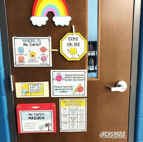 School Counselor Door, Elementary School Counseling Office, Counselor Decor, School Counselor Decor, Elementary Counselor, Social Work Office, Guidance Office, Counseling Room, Counselling Office