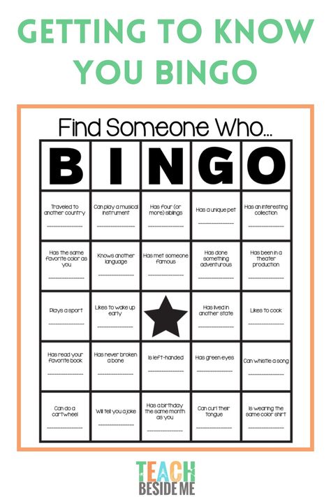 Need a great back to school activity? Try this Getting to Know You Bingo game. It's the perfect ice breaker. Staff Get To Know You Activities, Get To Know You Bingo Free Printable, Get To Know You Bingo Teens, Get To Know You Bingo For Adults, Bingo Get To Know You Game, Get To Know You Bingo For Women, Human Bingo Free Printable, Get To Know You Bingo, Free Printable Games For Adults