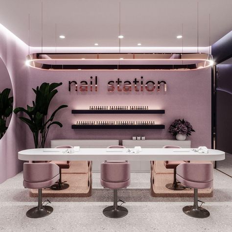 Ideas Decoracion Salon, Beauty Bar Salon, Beauty Shop Decor, Ruangan Studio, Nail Salon Interior Design, Beauty Salon Interior Design, Nail Salon Interior, Beauty Room Salon, Beauty Salon Furniture