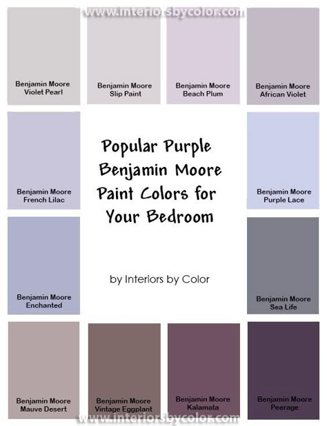 Townhouse master bedroom--Popular Purple Paint Colors for Your Bedroom Benjamin Moore Purple, Purple Paint Colors, Interior Paint Colors Schemes, Paint Color Schemes, Paint Color Palettes, Design Blogs, Purple Paint, Bedroom Walls, Bedroom Paint Colors