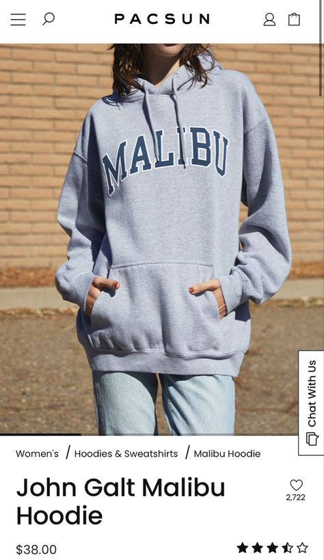 Malibu Sweatshirt, John Galt, Women Hoodies Sweatshirts, Pacsun, Hoodies Womens, Graphic Sweatshirt, Sweatshirts Hoodie, Sweatshirts, Clothes