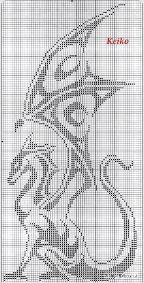 Pixel dragon! XD Dragon Cross Stitch, Pola Kristik, Pola Sulam, Pixel Pattern, Dragon Pattern, Cross Stitch Patterns Free, Tapestry Crochet, Crochet Chart, Loom Patterns